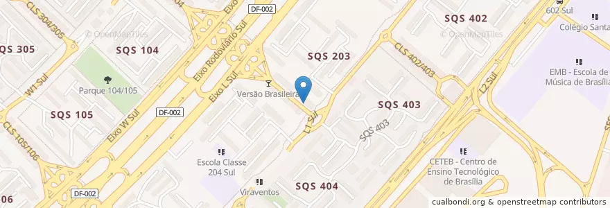 Mapa de ubicacion de Banco do Brasil en 브라질, Região Integrada De Desenvolvimento Do Distrito Federal E Entorno, 중서지방, 연방구, Região Geográfica Intermediária Do Distrito Federal, Região Geográfica Imediata Do Distrito Federal, 브라질리아.