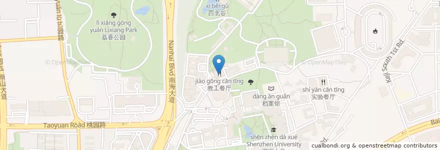 Mapa de ubicacion de 2楼西餐厅 en China, Guangdong, Shenzhen, 南山区, 粤海街道.