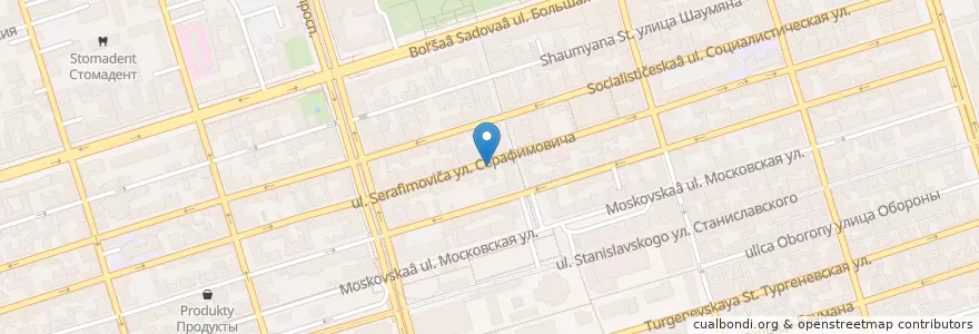 Mapa de ubicacion de Осетинские пироги en ロシア, 南部連邦管区, ロストフ州, Городской Округ Ростов-На-Дону.