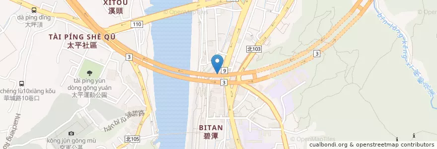 Mapa de ubicacion de 星巴克 en 臺灣, 新北市, 新店區.