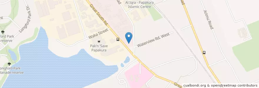 Mapa de ubicacion de Gull Papakura en Yeni Zelanda, Auckland, Papakura.