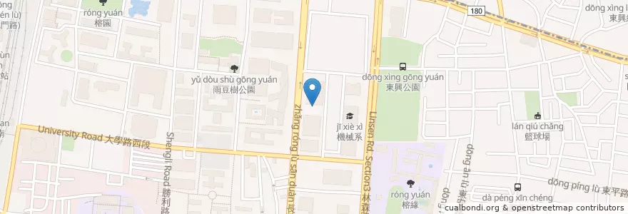 Mapa de ubicacion de 腳踏車停車場 en 臺灣, 臺南市, 東區.