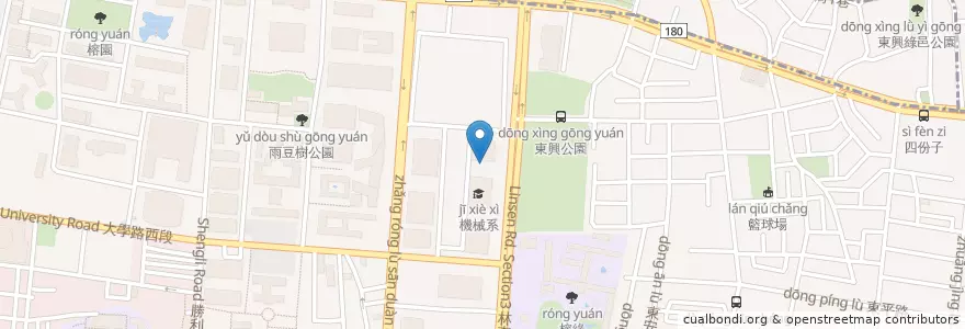 Mapa de ubicacion de 腳踏車停車場 en 臺灣, 臺南市, 東區.