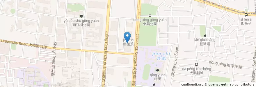 Mapa de ubicacion de 汽車停車場 en 台湾, 台南市, 東区.