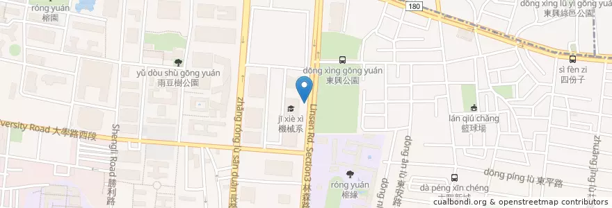 Mapa de ubicacion de 機車停車格 en Taiwan, Tainan, 東區.