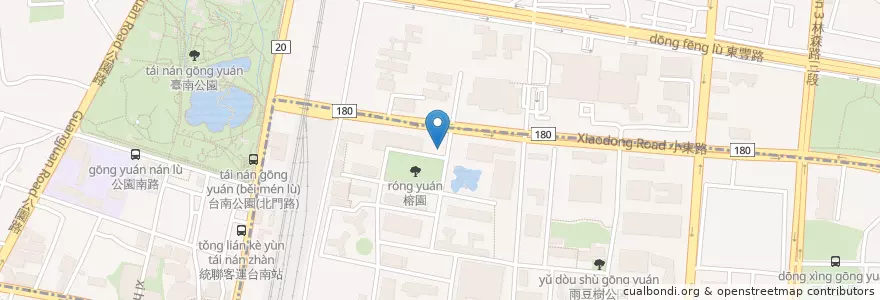 Mapa de ubicacion de 都計系汽車停車場(出入口) en Тайвань, Тайнань, 北區, 東區.