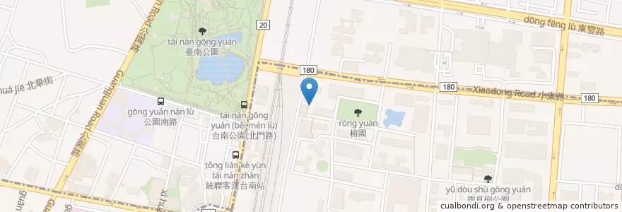 Mapa de ubicacion de 耐震停車格 en Taiwan, Tainan, 北區, 東區.