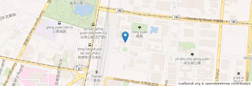 Mapa de ubicacion de 宿舍停車格 en 臺灣, 臺南市, 北區, 東區.