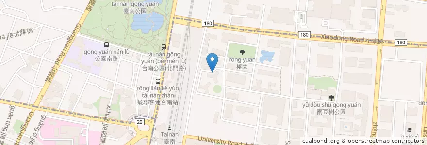 Mapa de ubicacion de 宿舍停車格 en Taiwan, 臺南市, 北區, 東區.