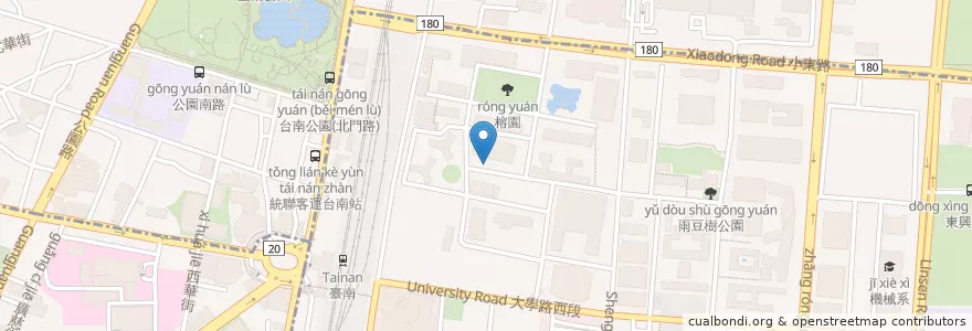 Mapa de ubicacion de 唯農大樓停車格 en 臺灣, 臺南市, 北區, 東區.