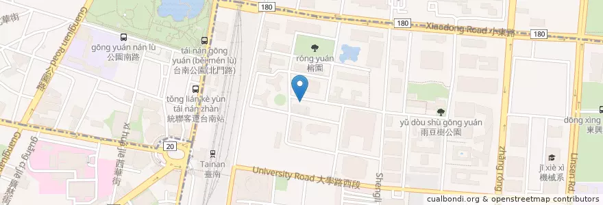 Mapa de ubicacion de 軍訓室停車格 en Taiwan, Tainan, 北區, 東區.