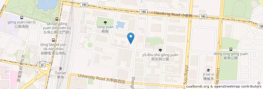 Mapa de ubicacion de 機車停車場 en Тайвань, Тайнань, 北區, 東區.