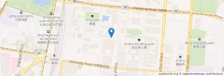 Mapa de ubicacion de 雲平大樓機車停車場 en Taiwan, Tainan, North District, Eastern District.