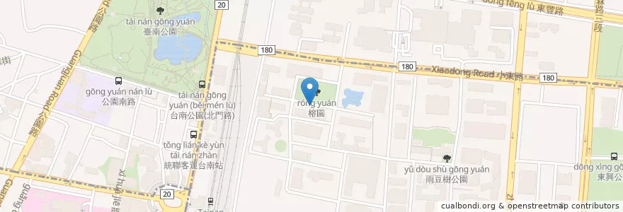 Mapa de ubicacion de 工設系停車場 en 臺灣, 臺南市, 北區, 東區.
