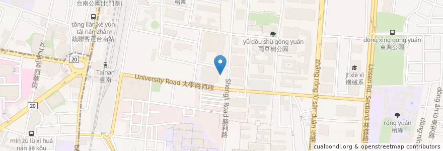 Mapa de ubicacion de 中正堂汽車停車場 en Тайвань, Тайнань, 東區.