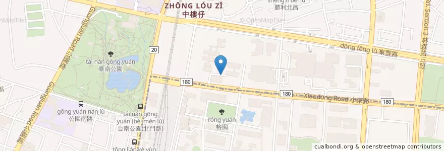 Mapa de ubicacion de 綠色魔法學校汽車停車場 en Tayvan, 臺南市, 北區.