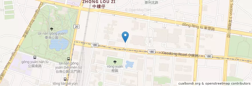 Mapa de ubicacion de 社科院機車停車場 en 台湾, 台南市, 北区.