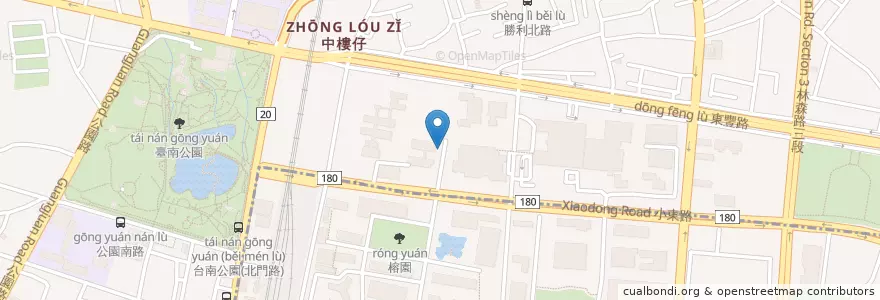 Mapa de ubicacion de 社科院停車格 en Тайвань, Тайнань, 北區.