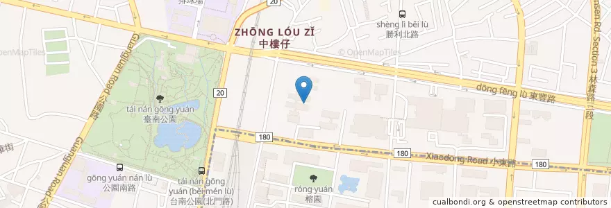 Mapa de ubicacion de 台文館停車格 en 臺灣, 臺南市, 北區.