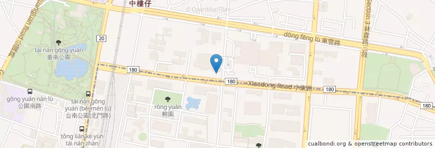 Mapa de ubicacion de 醫院機車停車場 en Taiwán, 臺南市, 北區.