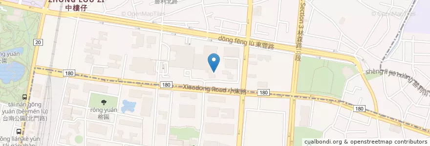 Mapa de ubicacion de 護理系停車格 en Taïwan, Tainan, District Nord.