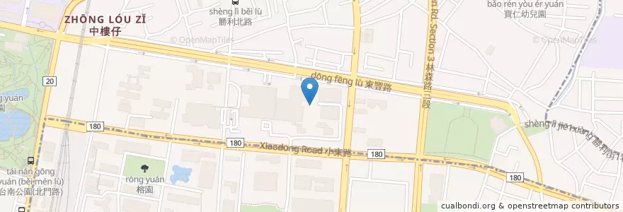Mapa de ubicacion de 汽車停車格 en Taiwán, 臺南市, 北區.