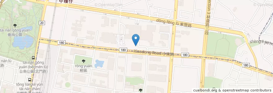 Mapa de ubicacion de 醫學院停車場 en تايوان, تاينان, 北區.