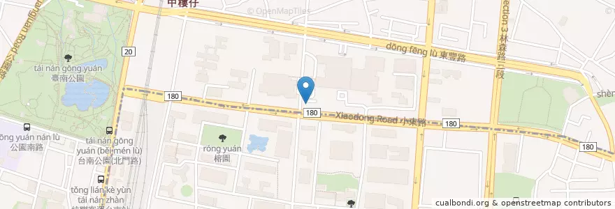 Mapa de ubicacion de 醫院汽車停車場 en Taiwan, Tainan, North District.