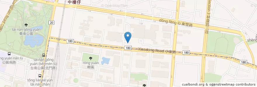 Mapa de ubicacion de 醫院汽車停車場(出口) en Taiwan, 臺南市, 北區.