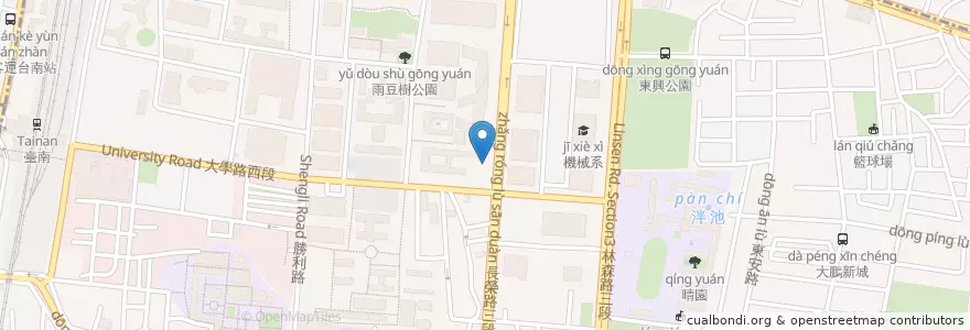 Mapa de ubicacion de 工科地下汽車停車場 en Taiwan, Tainan, 東區.
