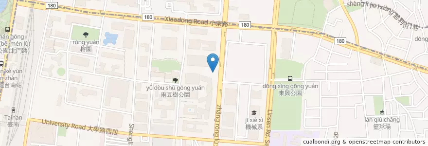 Mapa de ubicacion de 成大成功校區停車場 en 台湾, 台南市, 北区, 東区.