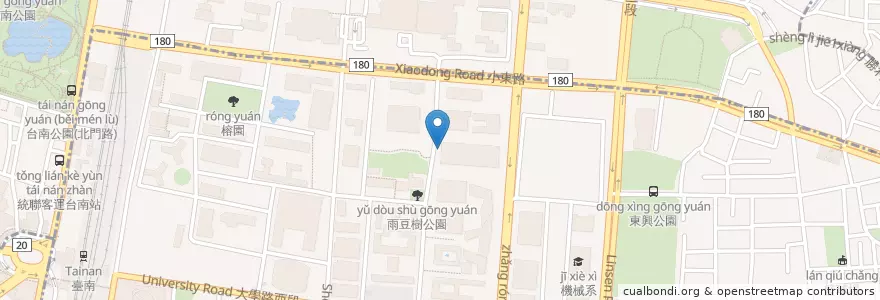 Mapa de ubicacion de 土木系停車格 en 타이완, 타이난 시, 베이구, 둥구.