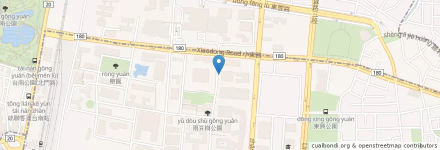 Mapa de ubicacion de 環工系停車格 en تایوان, 臺南市, 北區.