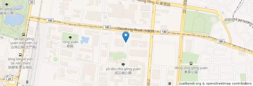 Mapa de ubicacion de 圖書館停車格 en 臺灣, 臺南市, 北區.