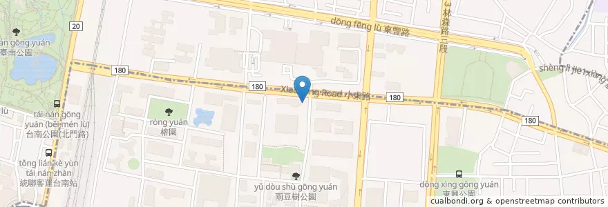 Mapa de ubicacion de 生科系停車格 en Taiwan, Tainan, 北區.