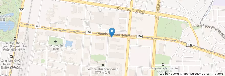 Mapa de ubicacion de 水利系機車停車場 en 臺灣, 臺南市, 北區.