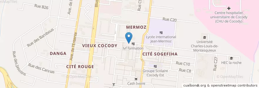Mapa de ubicacion de Bar Stand Up en Ivoorkust, Abidjan, Cocody.