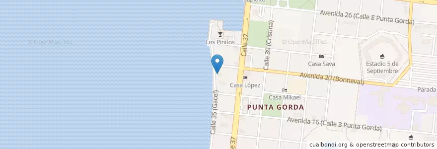 Mapa de ubicacion de Finca del Mar en キューバ, Cienfuegos, Cienfuegos, Ciudad De Cienfuegos.