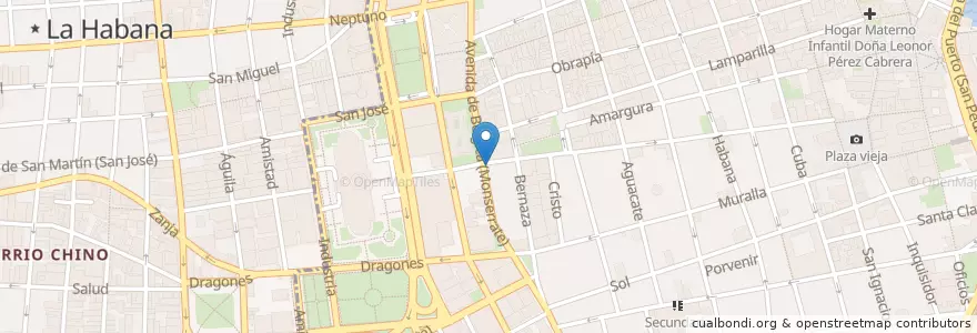 Mapa de ubicacion de Kilómetro Zero en 쿠바, La Habana, La Habana Vieja.