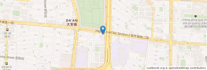 Mapa de ubicacion de 星巴克 en 台湾, 新北市, 台北市, 大安区.