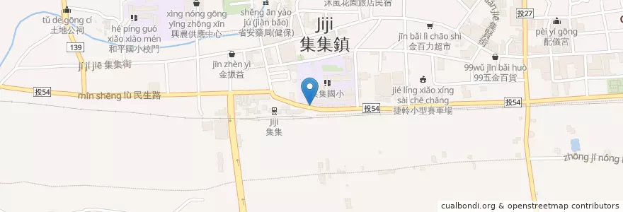 Mapa de ubicacion de 集集公營小汽車停車場 en Taiwan, Taiwan, Landkreis Nantou, Jiji.