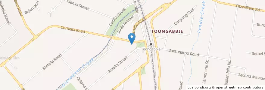 Mapa de ubicacion de Toongabbie Hotel en Australia, New South Wales, Sydney, Cumberland City Council.