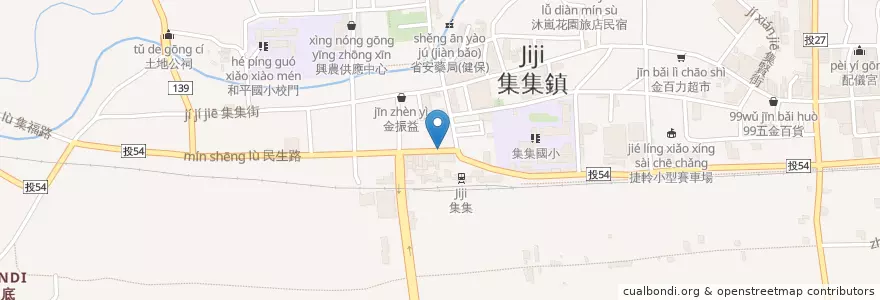 Mapa de ubicacion de 湘集99快炒 en Taiwan, Taiwan Province, Nantou County, Jiji Township.