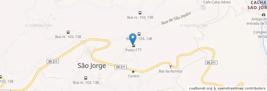Mapa de ubicacion de Posto CTT en Portugal, Santana, São Jorge.