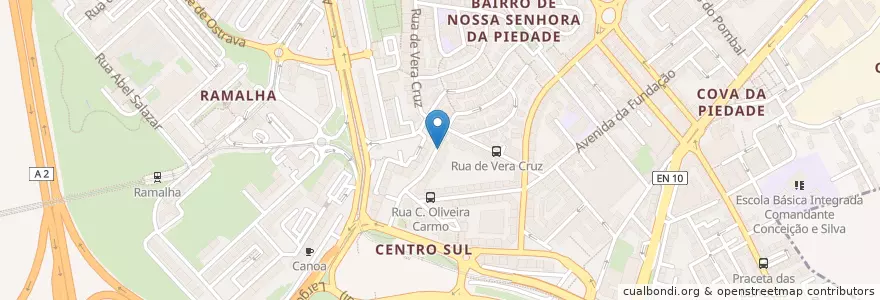 Mapa de ubicacion de Palmeira en Portugal, Área Metropolitana De Lisboa, Setúbal, Península De Setúbal, Almada.