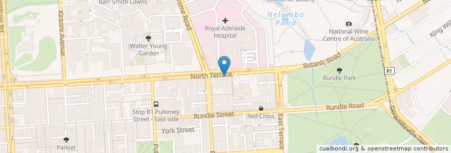 Mapa de ubicacion de UPark on Frome Street (North Terrace entrance) en Australia, South Australia, Adelaide, Adelaide City Council.