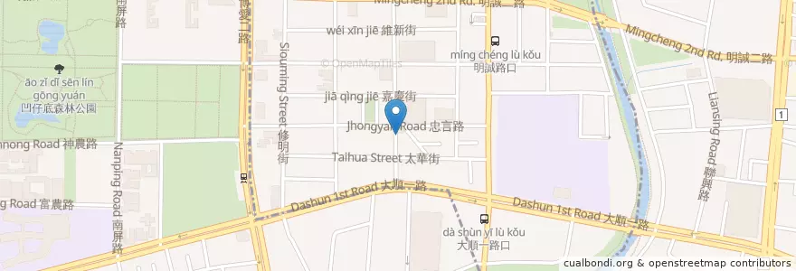 Mapa de ubicacion de 富國郵局 en 타이완, 가오슝시, 구산 구, 싼민구.