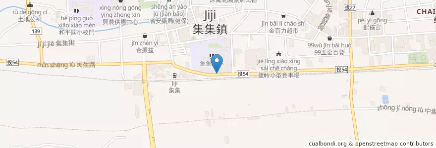 Mapa de ubicacion de 老五豬腳大王 en Taiwán, Provincia De Taiwán, Condado De Nantou, 集集鎮.