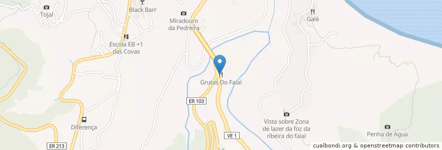 Mapa de ubicacion de Grutas Do Faial en البرتغال, Santana, Faial.