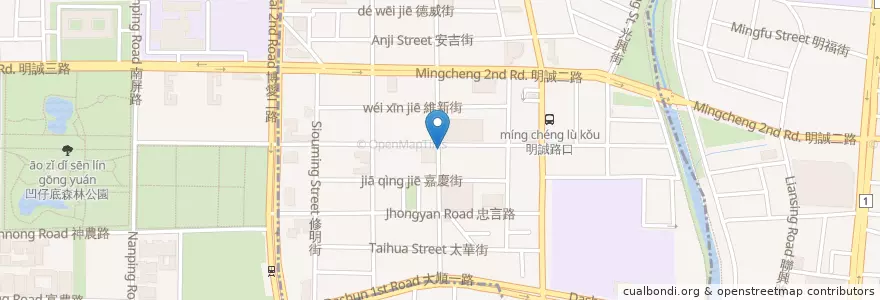 Mapa de ubicacion de 北海魚丸店 en 臺灣, 高雄市, 三民區.